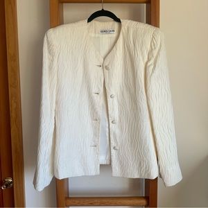 Vintage Cream Textured Jacket